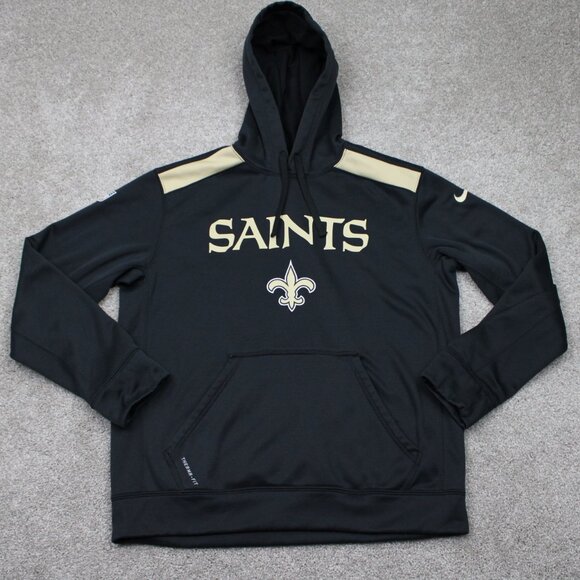 Nike Other - Nike New Orleans Saints Hoodie Men Medium Black Therma-Fit NFL Hooded Sweatshirt